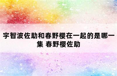 宇智波佐助和春野樱在一起的是哪一集 春野樱佐助